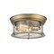 Z-Lite Sonna 2 Light Flush Mount, Heritage Brass And Clear Seedy 727F10-HBR - alternate 1
